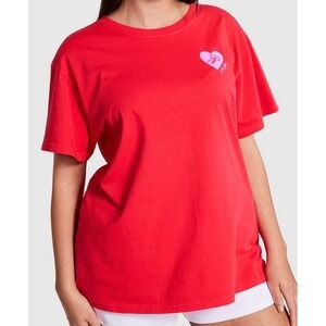 PINK by Victoria Secret Red T Shirt XXL "I Love You Not" Broken Heart Graphic T